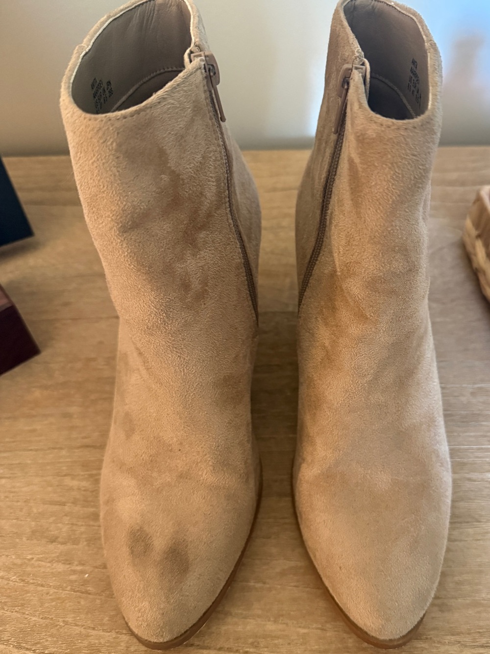 Women's Tan Suede Ankle Boots - Classic Side-Zip